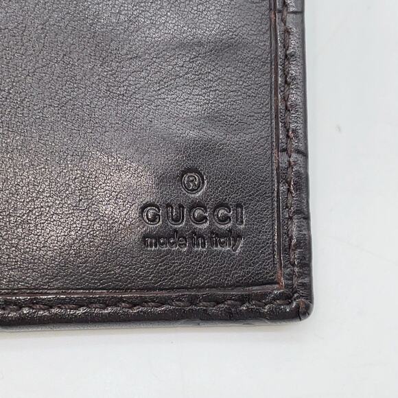 Auth Gucci Guccissima Black Leather Bi-fold Long Wallet W/Box - Picture 14 of 15